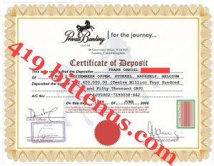 Certificate of Deposit -